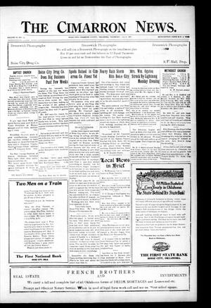 Primary view of object titled 'The Cimarron News. (Boise City, Okla.), Vol. 23, No. 51, Ed. 1 Thursday, July 21, 1921'.