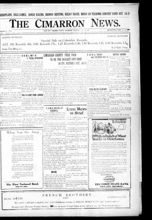 Primary view of object titled 'The Cimarron News. (Boise City, Okla.), Vol. 24, No. 11, Ed. 1 Thursday, October 13, 1921'.