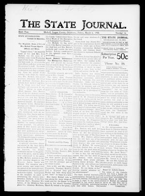 Primary view of object titled 'The State Journal. (Mulhall, Okla.), Vol. 6, No. 13, Ed. 1 Friday, March 6, 1908'.