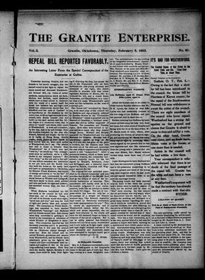 Primary view of object titled 'The Granite Enterprise. (Granite, Okla.), Vol. 3, No. 40, Ed. 1 Thursday, February 5, 1903'.