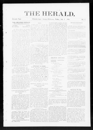 Primary view of object titled 'The Herald. (Orlando, Okla.), Vol. 11, No. 5, Ed. 1 Friday, July 5, 1901'.