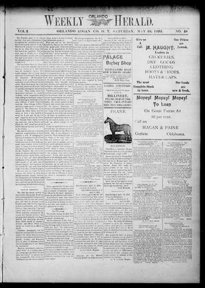 Primary view of object titled 'Weekly Orlando Herald. (Orlando, Okla. Terr.), Vol. 3, No. 48, Ed. 1 Saturday, May 18, 1895'.