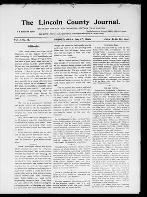 Primary view of object titled 'The Lincoln County Journal. (Stroud, Okla.), Vol. 1, No. 12, Ed. 2 Thursday, May 17, 1906'.