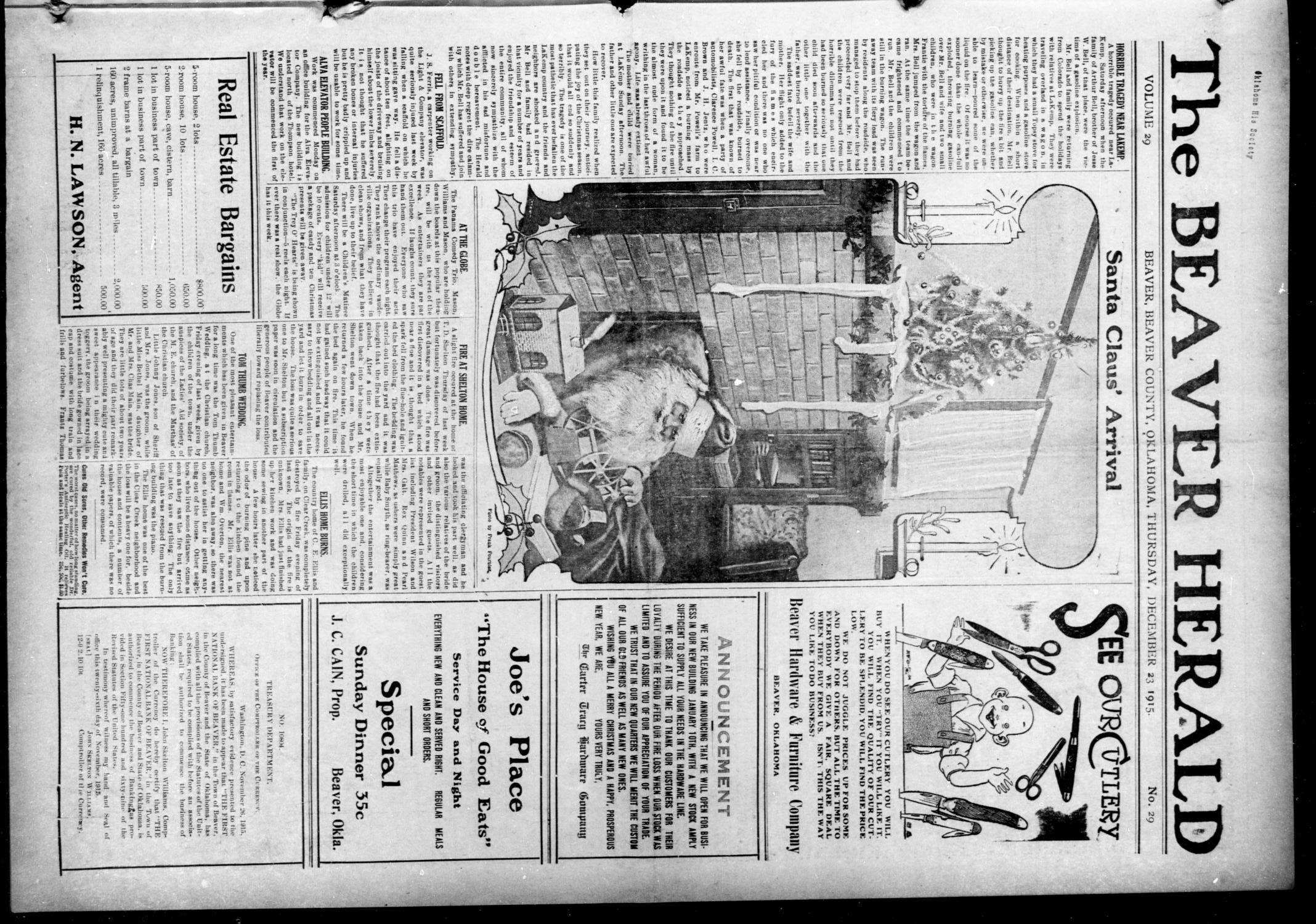 The Beaver Herald (Beaver, Okla.), Vol. 29, No. 29, Ed. 1, Thursday, December 23, 1915
                                                
                                                    [Sequence #]: 1 of 10
                                                