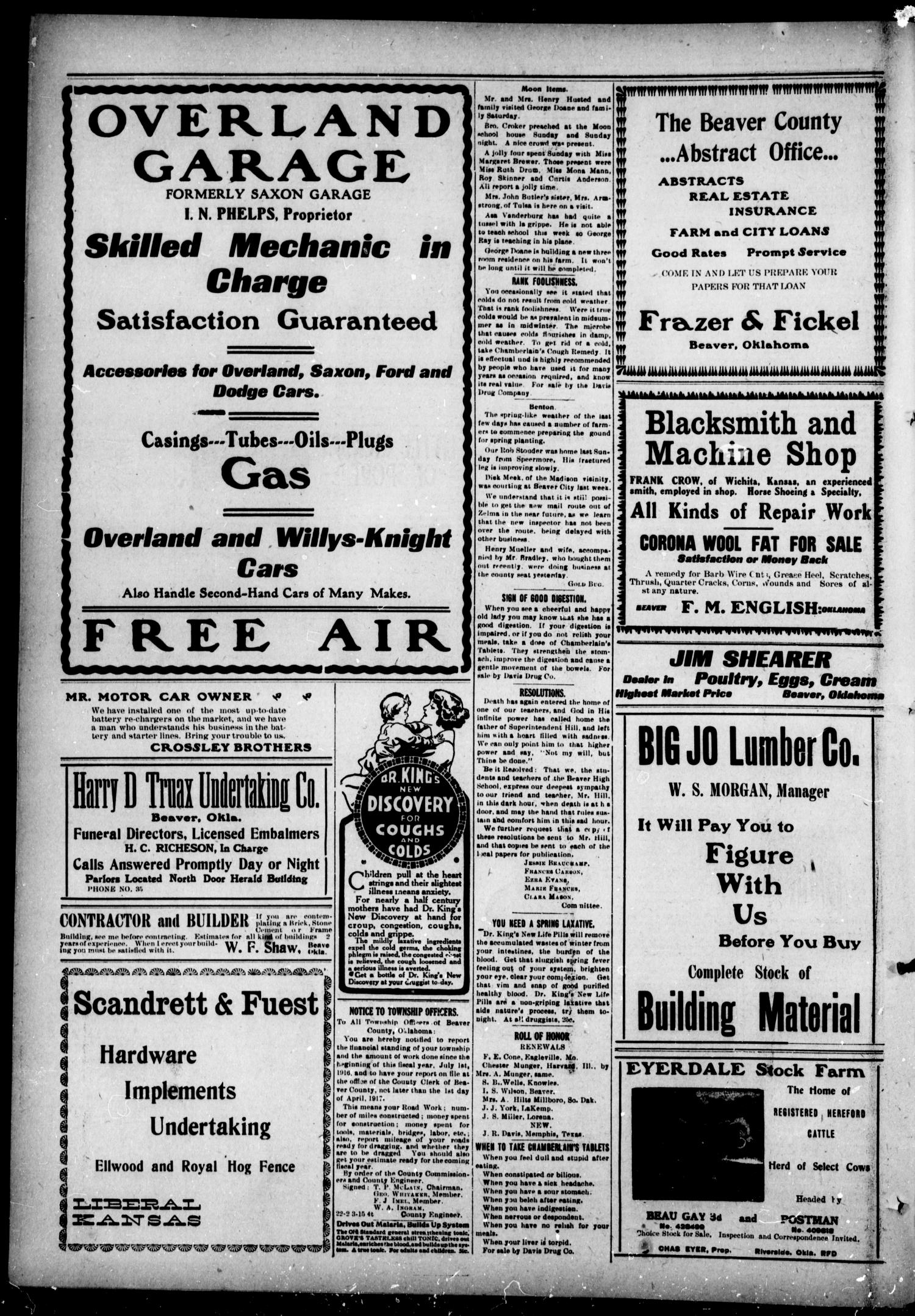 The Beaver Herald (Beaver, Okla.), Vol. 30, No. 39, Ed. 1, Thursday, March 1, 1917
                                                
                                                    [Sequence #]: 4 of 12
                                                