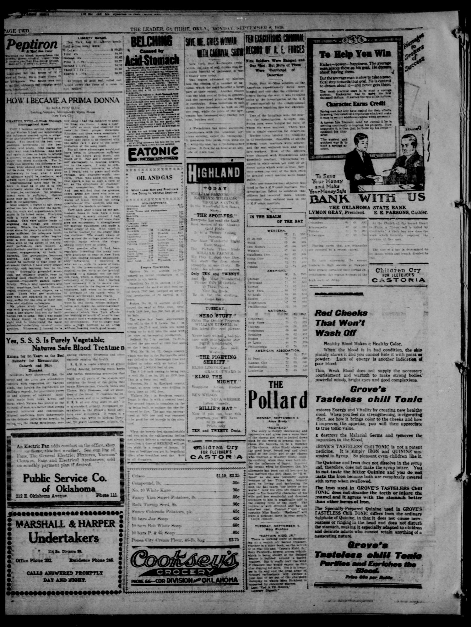 The Guthrie Daily Leader. (Guthrie, Okla.), Vol. 53, No. 10, Ed. 1 Monday, September 8, 1919
                                                
                                                    [Sequence #]: 2 of 8
                                                