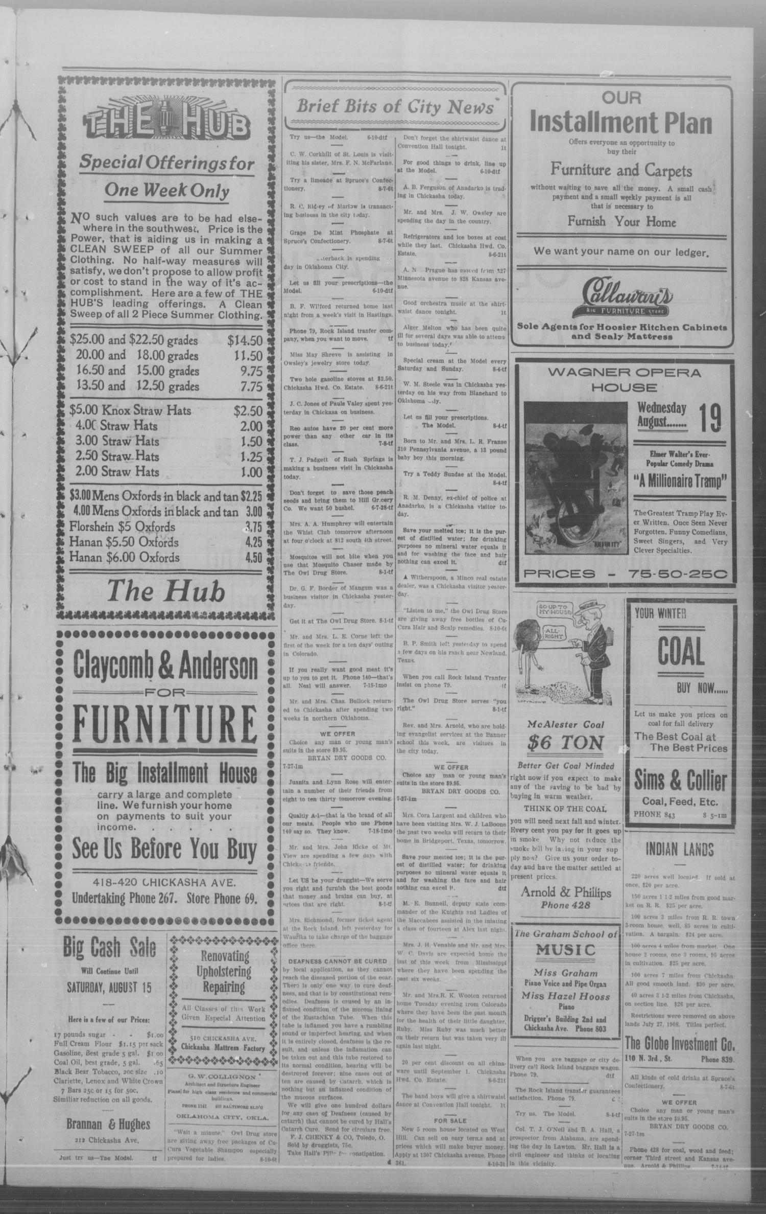Chickasha Daily Express. (Chickasha, Okla.), Vol. 9, No. 192, Ed. 1 Thursday, August 13, 1908
                                                
                                                    [Sequence #]: 5 of 8
                                                