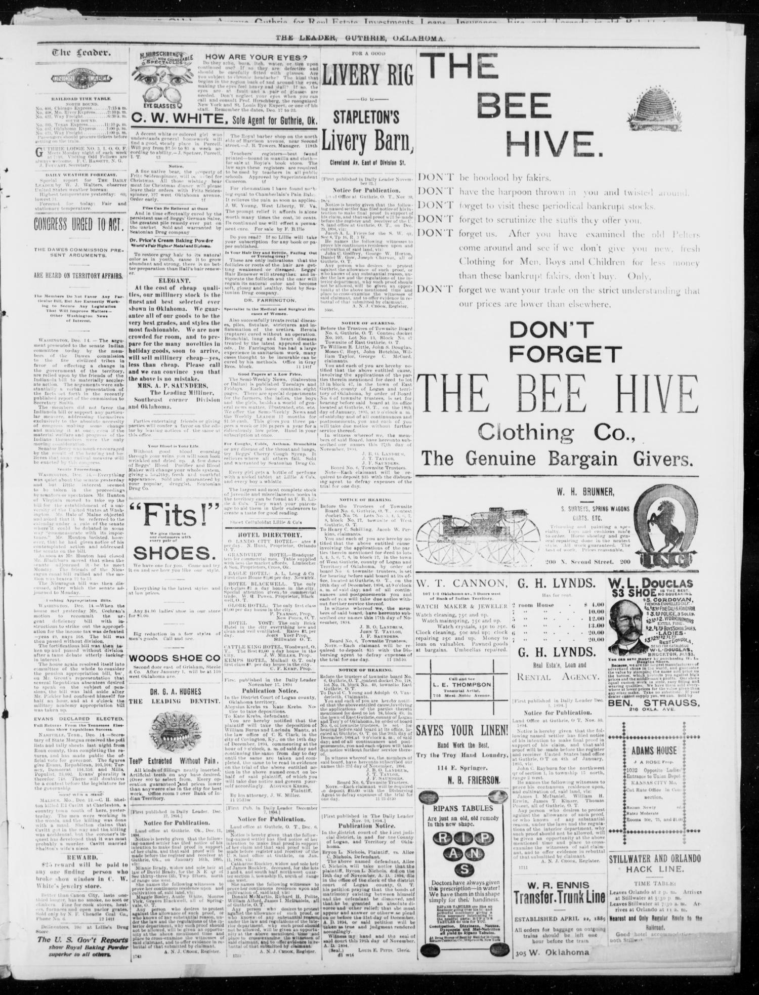 The Guthrie Daily Leader. (Guthrie, Okla.), Vol. 5, No. 13, Ed. 1, Saturday, December 15, 1894
                                                
                                                    [Sequence #]: 3 of 4
                                                