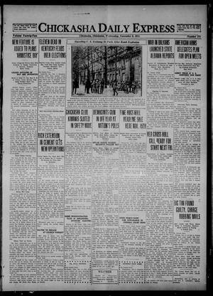 Primary view of object titled 'Chickasha Daily Express (Chickasha, Okla.), Vol. 22, No. 175, Ed. 1 Wednesday, November 9, 1921'.