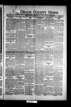 Primary view of object titled 'The Osage County News (Pawhuska, Okla.), Vol. 8, No. 36, Ed. 1 Friday, May 6, 1921'.