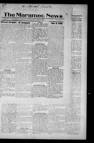 Primary view of object titled 'The Maramec News (Maramec, Okla.), Vol. 2, No. 35, Ed. 1 Thursday, October 23, 1913'.