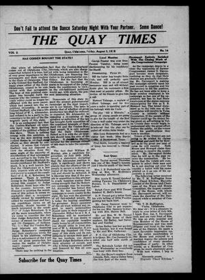 Primary view of object titled 'The Quay Times (Quay, Okla.), Vol. 2, No. 14, Ed. 1 Saturday, August 3, 1918'.