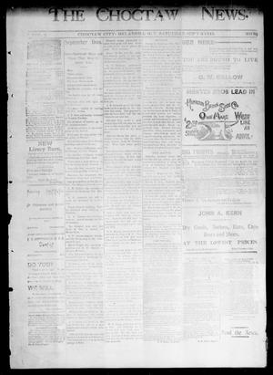 Primary view of object titled 'The Choctaw News. (Choctaw City, Okla. Terr.), Vol. 2, No. 36, Ed. 1 Saturday, September 7, 1895'.