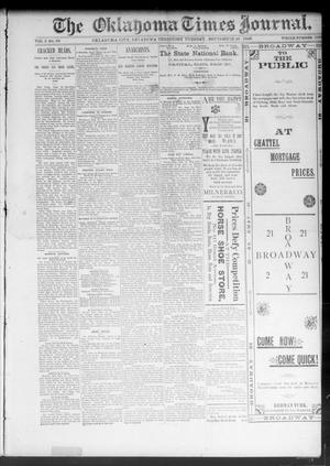 Primary view of object titled 'The Oklahoma Times Journal. (Oklahoma City, Okla. Terr.), Vol. 5, No. 96, Ed. 1 Tuesday, September 26, 1893'.