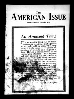 Primary view of object titled 'The American Issue (Oklahoma City, Okla.), Vol. 8, No. 9, Ed. 1 Sunday, September 1, 1912'.