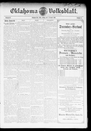 Oklahoma Volksblatt. (Oklahoma City, Okla.), Vol. 11, No. 38, Ed. 1 Friday, December 9, 1904
