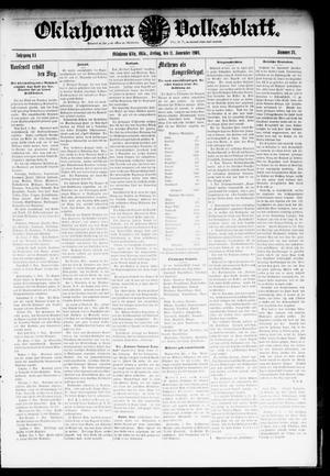 Oklahoma Volksblatt. (Oklahoma City, Okla.), Vol. 11, No. 34, Ed. 1 Friday, November 11, 1904