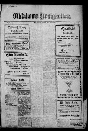 Primary view of object titled 'Oklahoma Neuigkeiten. (Perry, Okla.), Vol. 22, No. 30, Ed. 1 Thursday, January 11, 1923'.