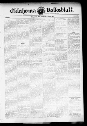 Oklahoma Volksblatt. (Oklahoma City, Okla.), Vol. 12, No. 32, Ed. 1 Friday, October 27, 1905