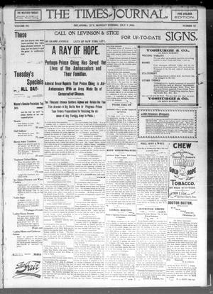 Primary view of object titled 'The Daily Times-Journal. (Oklahoma City, Okla. Terr.), Vol. 12, No. 52, Ed. 1 Monday, July 9, 1900'.