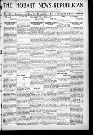 Primary view of object titled 'The Hobart News--Republican (Hobart, Okla.), Vol. 5, No. 20, Ed. 1 Friday, December 22, 1905'.