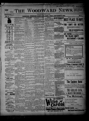Primary view of object titled 'The Woodward News. (Woodward, Okla.), Vol. 3, No. 17, Ed. 1 Friday, September 18, 1896'.