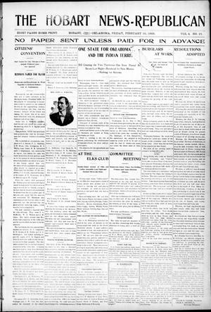 Primary view of object titled 'The Hobart News--Republican (Hobart, Okla.), Vol. 4, No. 27, Ed. 1 Friday, February 10, 1905'.