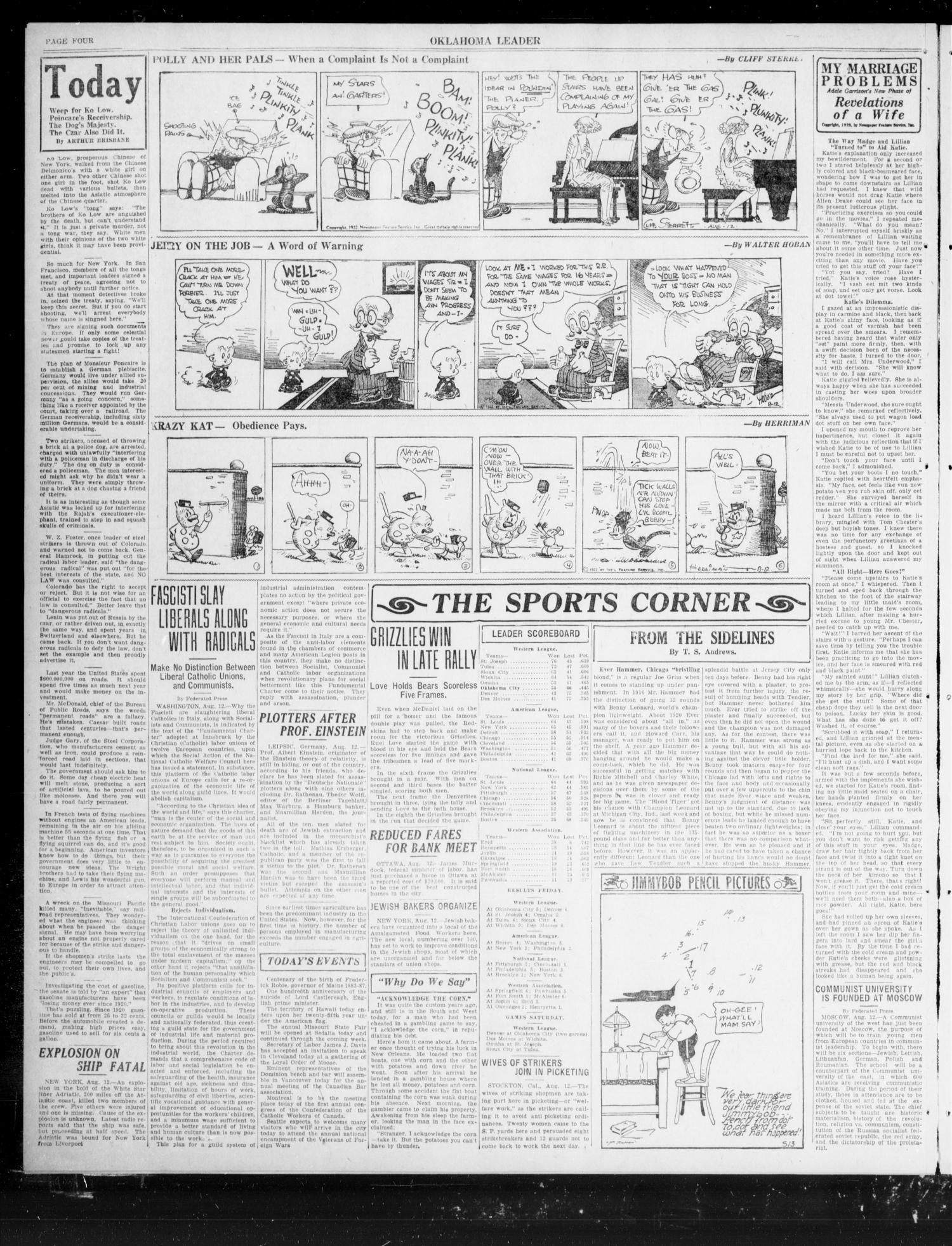 Oklahoma Leader (Oklahoma City, Okla.), Vol. 2, No. 311, Ed. 1 Saturday, August 12, 1922
                                                
                                                    [Sequence #]: 4 of 6
                                                