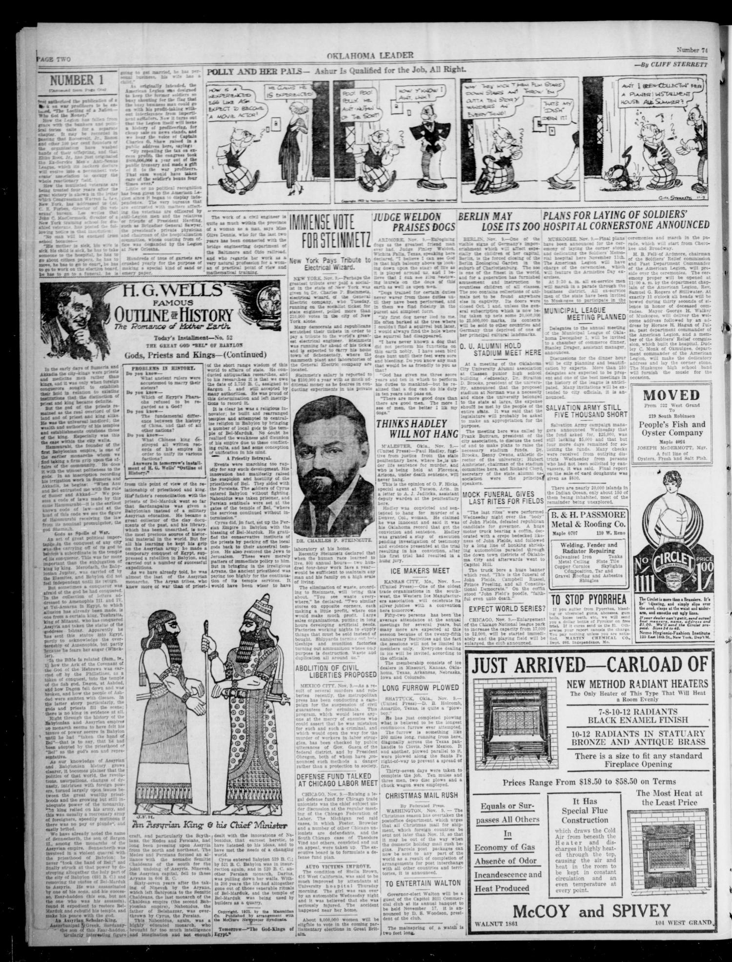 Oklahoma Leader (Oklahoma City, Okla.), Vol. 3, No. 74, Ed. 1 Thursday, November 9, 1922
                                                
                                                    [Sequence #]: 2 of 8
                                                