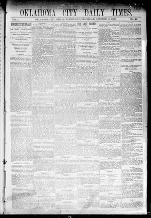 Oklahoma City Daily Times. (Oklahoma City, Indian Terr.), Vol. 1, No. 88, Ed. 1 Thursday, October 10, 1889