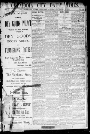 Primary view of Oklahoma City Daily Times. (Oklahoma City, Indian Terr.), Vol. 1, No. 132, Ed. 1 Saturday, November 30, 1889