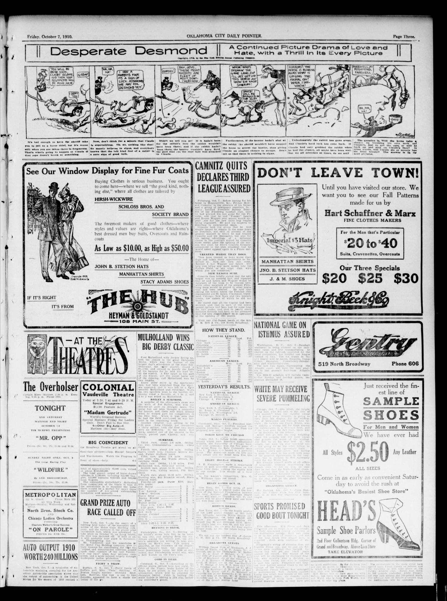 Oklahoma City Daily Pointer (Oklahoma City, Okla.), Vol. 5, No. 226, Ed. 1 Saturday, October 8, 1910
                                                
                                                    [Sequence #]: 3 of 12
                                                