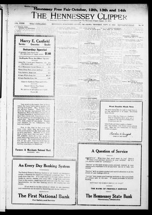 The Hennessey Clipper (Hennessey, Okla.), Vol. 33, No. 16, Ed. 1 Wednesday, September 21, 1921