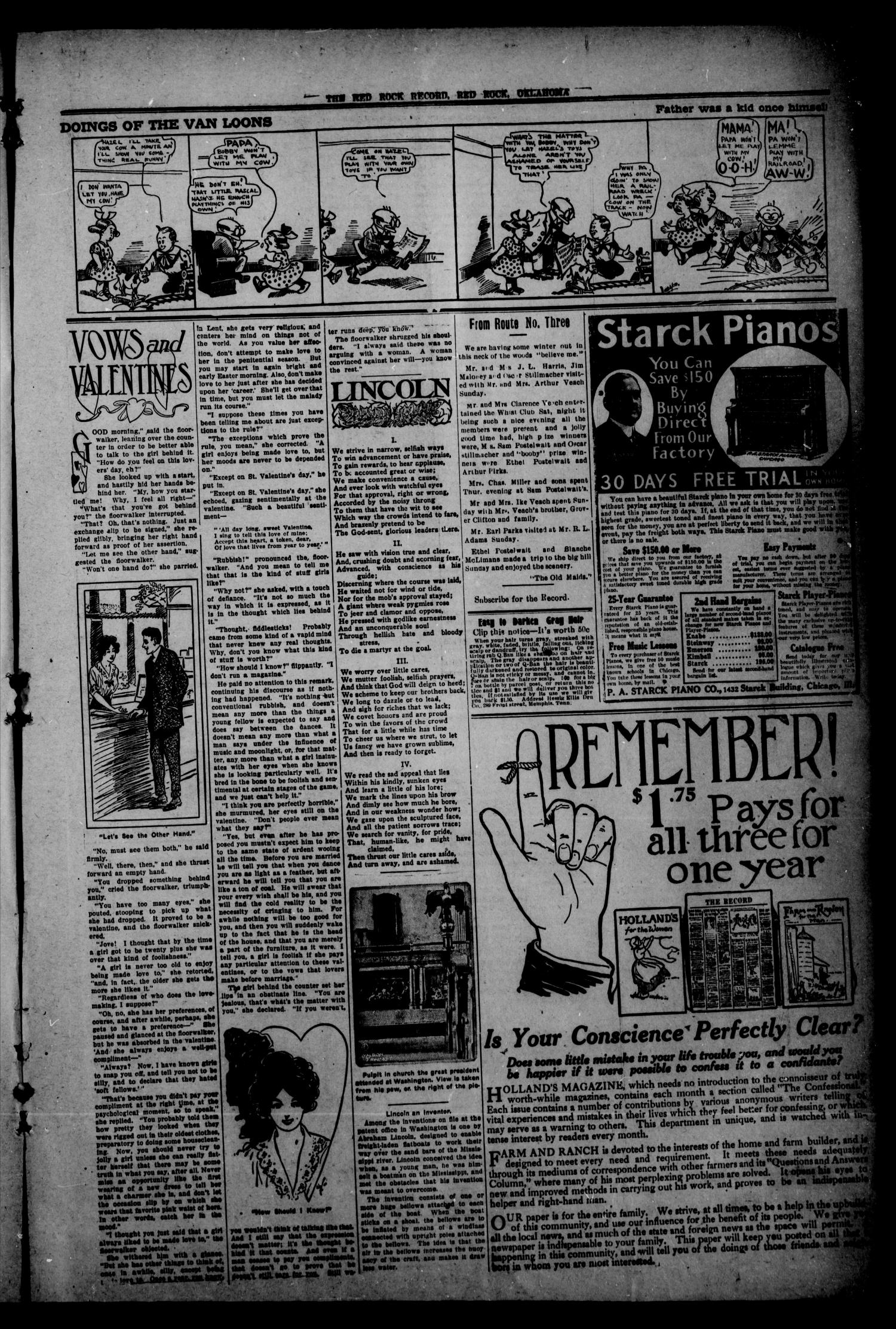 The Red Rock Record (Red Rock, Okla.), Vol. 2, No. 44, Ed. 1 Thursday, January 28, 1915
                                                
                                                    [Sequence #]: 3 of 4
                                                
