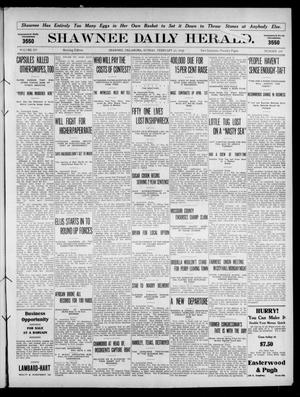 Primary view of object titled 'Shawnee Daily Herald. (Shawnee, Okla.), Vol. 14, No. 187, Ed. 1 Sunday, February 13, 1910'.
