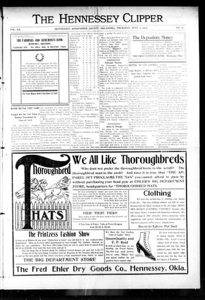 The Hennessey Clipper (Hennessey, Okla.), Vol. 20, No. 17, Ed. 1 Thursday, September 9, 1909
