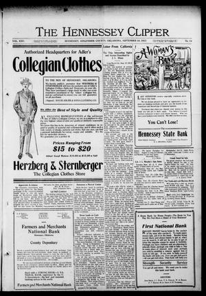 The Hennessey Clipper (Hennessey, Okla.), Vol. 24, No. 19, Ed. 1 Thursday, September 18, 1913