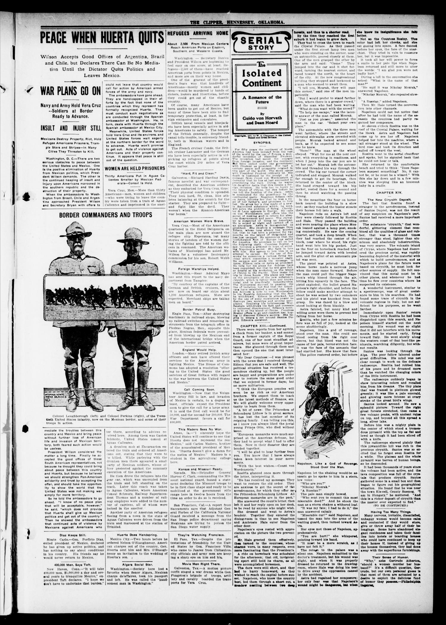 The Hennessey Clipper (Hennessey, Okla.), Vol. 24, No. 47, Ed. 1 Thursday, April 30, 1914
                                                
                                                    [Sequence #]: 3 of 8
                                                
