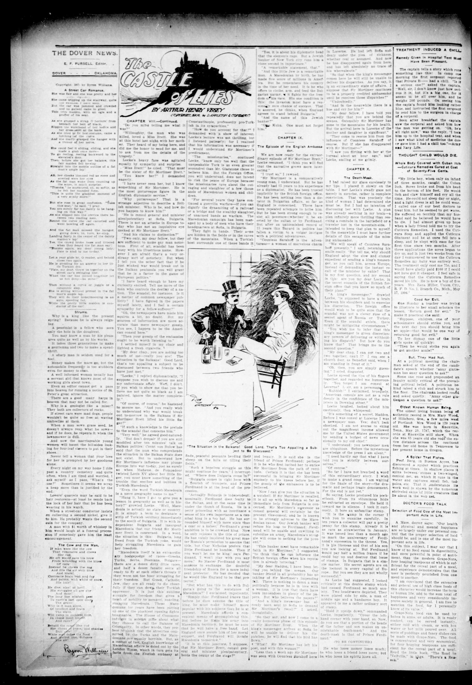 The Dover News. (Dover, Okla.), Vol. 7, No. 18, Ed. 1 Thursday, June 27, 1907
                                                
                                                    [Sequence #]: 2 of 4
                                                
