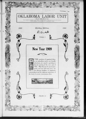 Oklahoma Labor Unit (Oklahoma City, Okla.), Vol. 1, No. 28, Ed. 1 Saturday, December 26, 1908
