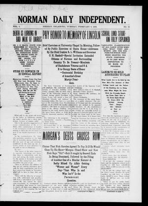 Norman Daily Independent. (Norman, Okla.), Vol. 1, No. 32, Ed. 1 Tuesday, February 9, 1909