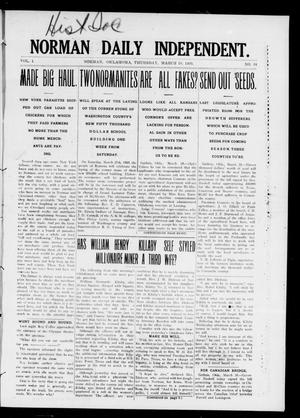 Norman Daily Independent. (Norman, Okla.), Vol. 1, No. 64, Ed. 1 Thursday, March 18, 1909