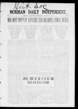 Norman Daily Independent. (Norman, Okla.), Vol. 1, No. 75, Ed. 1 Wednesday, March 31, 1909