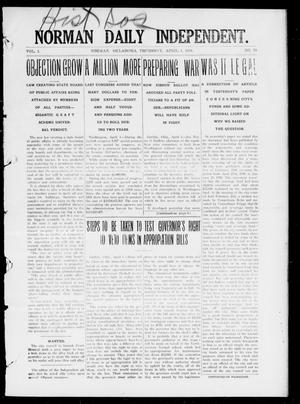 Norman Daily Independent. (Norman, Okla.), Vol. 1, No. 76, Ed. 1 Thursday, April 1, 1909
