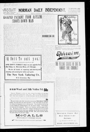 Norman Daily Independent. (Norman, Okla.), Vol. 1, No. 92, Ed. 1 Monday, April 19, 1909