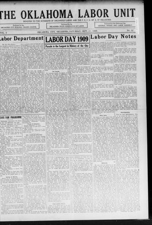 The Oklahoma Labor Unit (Oklahoma City, Okla.), Vol. 2, No. 12, Ed. 1 Saturday, September 11, 1909