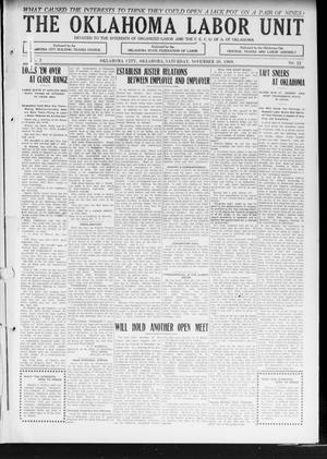 The Oklahoma Labor Unit (Oklahoma City, Okla.), Vol. 2, No. 22, Ed. 1 Saturday, November 20, 1909