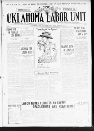 The Oklahoma Labor Unit (Oklahoma City, Okla.), Vol. 2, No. 5, Ed. 1 Saturday, July 23, 1910