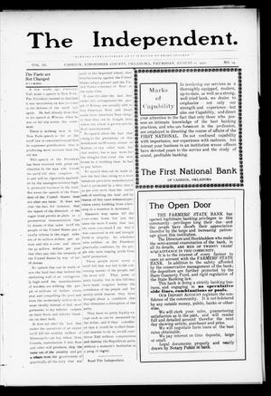 The Independent. (Cashion, Okla.), Vol. 3, No. 14, Ed. 1 Thursday, August 11, 1910