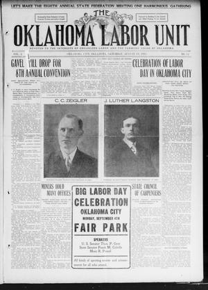 The Oklahoma Labor Unit (Oklahoma City, Okla.), Vol. 3, No. 11, Ed. 1 Saturday, August 19, 1911